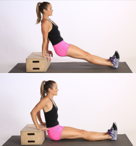 Tricep-Dips off a step