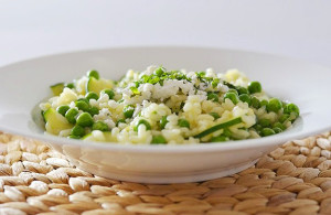 pea & zuchinni risotto