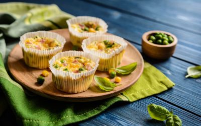 Corn & Pea Frittata with Pear Salad