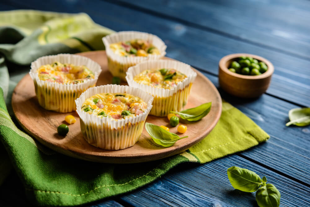 Corn & Pea Frittata with Pear Salad