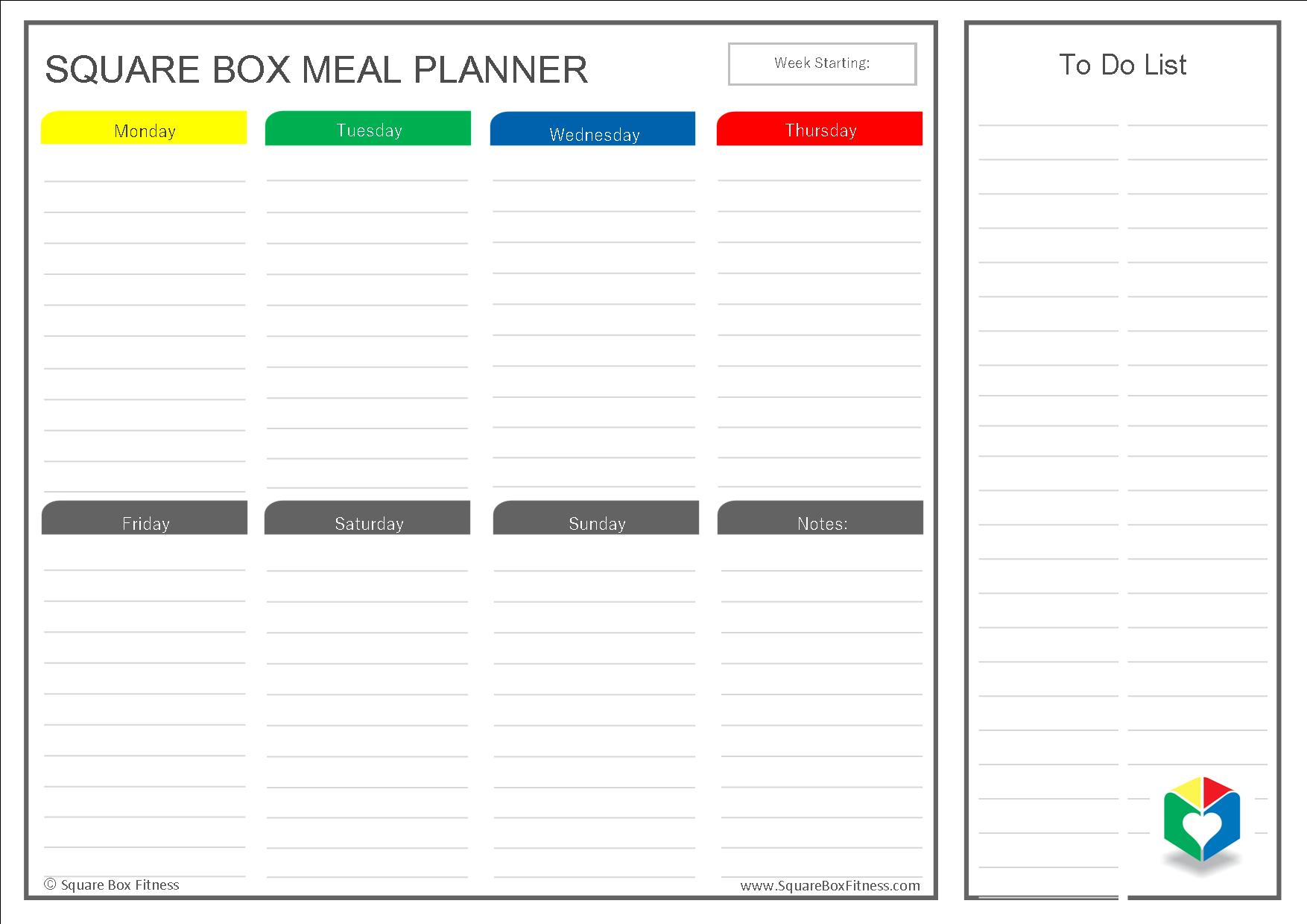 Meal Planner Template Download FREE