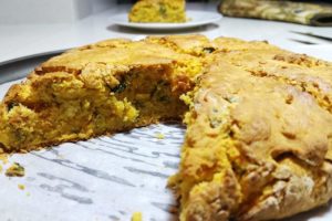 herb sweet potato damper
