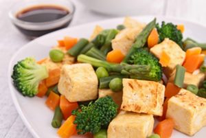 fried tofu and vegeatbles
