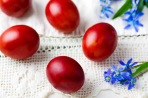 coloured easter eggs