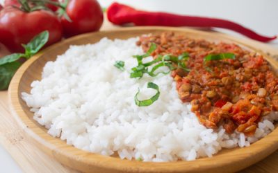 Red Lentils & Eggplant Casserole