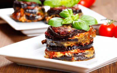 Eggplant, Potato & Lentil Stacks