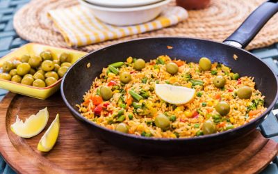 Vegetarian Paella With Green Olives