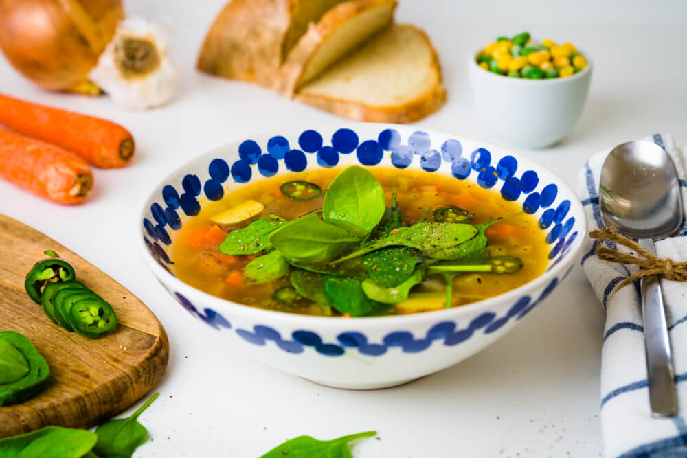 Corn & spinach Soup