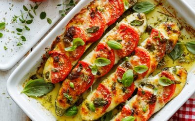 Baked Zucchini Caprese